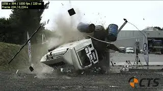 Crash test MAN TGL vs. Triple Bollard: PAS 68, IWA 14-1