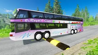 TRUCKS And BUS vs MASSIVE SPEED BUMPS #7 - BeamNG.Drive