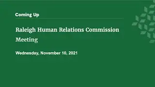 Raleigh Human Relations Commission - November 10, 2021