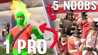 I put 5 noobs and 1 Pro On The Same Team... [TF2]