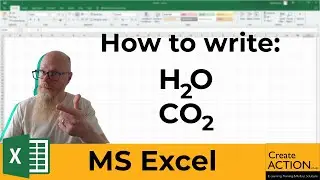 Science formula write H2O and CO2 in Excel