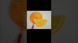 Orange Drawing | Realistic Orange Drawing| Draw Orange With Colored Pencils #hyperrealism #shorts