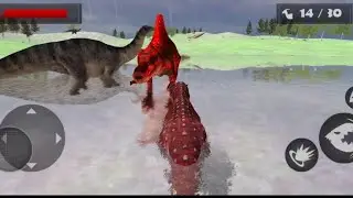 KILLING ALL DINOSAURS OF ISLAND WITH RED CARNOTAURUS |HUNGRY APEX WORLD DINO HUNT