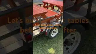 Let&rsquo;s build picnic tables before and after plus staining #picnictables #table #staining #diy #craft