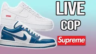 Live Cop : Supreme Air Force 1 RESTOCK & Jordan 1 Low 'Marina Blue'
