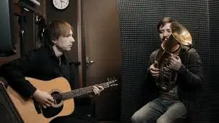 Blue bossa, testing alto horn + ac. guitar