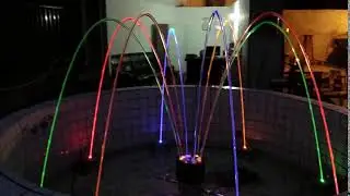 Laminar water jet fountain testing