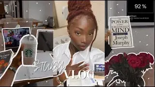 STUDY VLOG l * braid out on loc extensions, research paper deadline,  productive days, petting zoo*