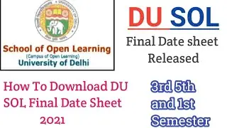 How To Download DU Sol Final Date Sheet l 3rd 5th & 1st Semester datesheet l #kinkeliyhai #Gopalsha.