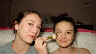 ASMR/ Doing my little sister's makeup