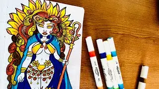 Leo Zodiac Art | Acrylic Paint Markers | Plumberry Art Journal