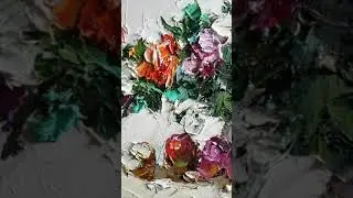 Roses impasto oil painting
