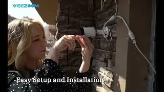 VEEZOOM Full Color Night Vision， Two way audio PoE Outdoor 5MP Security Camera
