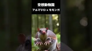 【空想動物園】 アルマジロ &times; モモンガ  #animals  #pets  #ai生成 #ai動画 #ai #aivideo #aishorts #shorts #cute #癒し #可愛い