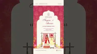Wedding Invitation 💌 designed in Canva | Digital Card Ideas #shorts #trending #love #wedding