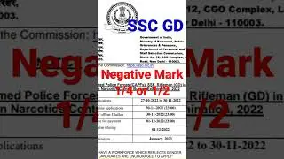 SSC GD 2023 NEGATIVE MARK #sscgd #sscgd2023 #sscgd2022 #negativemarking#ssc new rules#shorts#viral