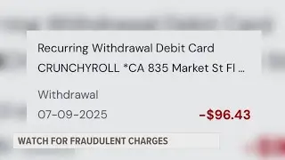 Watch for fraudulent charges: Credit union warns of 'CRUNCHYROLL' fraud charges