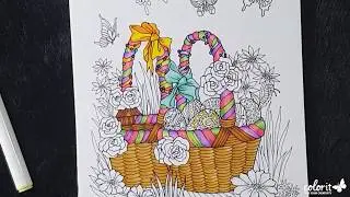 Time-lapse Video - Blending with Markers on the Easter Eggs Coloring Page