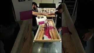 Making a Hot Pink Epoxy River Table! 💖 (Satisfying Pour)
