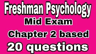 Freshman Psychology mid Exam part 64#freshman#Ethiopia#news