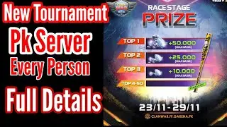 Free Fire Race Stage Tournament || Pk Server Full Details - Garena Free Fire