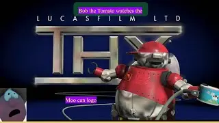 Bob the Tomato watches the THX Moo Can Logo