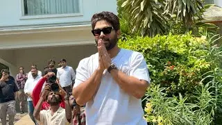 Allu Arjun entry from his home to meet Fans | Allu Arjun birthday celebrations @ Allu bhai Residence