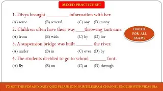 20 Mixed Grammar MCQs for All Competitive Exams | Grammar Practice Set | SSC, Bank,  BPSC DSSSB BSEB