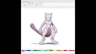 How to Draw Mewtwo (Pokemon) in CorelDRAW | Drawing #shorts