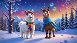 Four Fuzzy Llamas Dance in Snow | Winter Animal Counting Song | Fun Snowy Nursery Rhyme for Toddlers