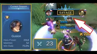 Gusion SAVAGE! Gusion Jungle Pro Player | Gusion Best Build