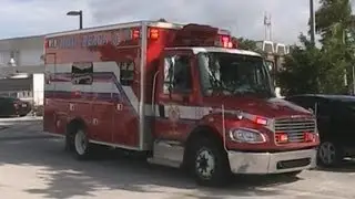 Miami Beach Fire Rescue Rescue 1 responding w/ air horns and manual wail