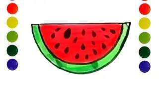 how to draw watermelon tor kids || how to draw watermelon drawing and colouring