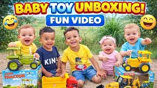 Kids unboxing Tractor toys, Playing with Bruder Jcb and Truck toy | John Deere, HMT - Tractors Video