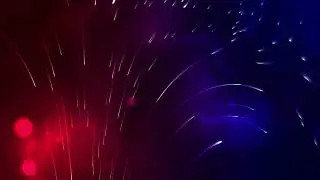 White Particles Play in Red and Blue Background Light - Motion Graphics Animated HD Background Video