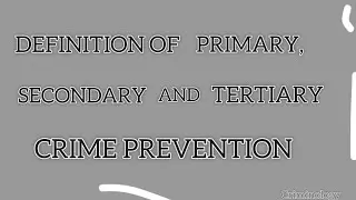 DEFINITION OF PRIMARY, SECONDARY & TERTIARY CRIME PREVENTION | SyllabusScoop