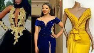 Elegant African evening dresses//African attire dinner gown//Sexy African evening dresses.