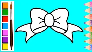 bow drawing step by step drawing and coloring easy tutorial happy kids video
