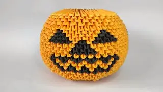3D origami LARGE PUMPKIN | How to make a modular pumpkin