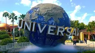 Universal Studios Globe with Cinematic Orchestra Music, Universal Orlando Resort Florida