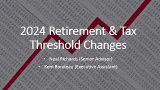 2024 Tax Thresholds and Retirement Contribution limits