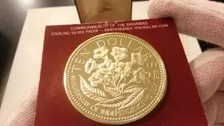 1975 Commonwealth of the Bahamas $10 925 Sterling Silver Proof - Mintage of 63,000