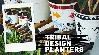 Tribal design planters | DIY garden decor idea