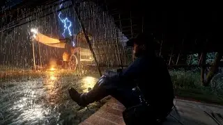 Quiet Storm Shelter | Arthur Morgan Resting Alone Under Metal Canopy RDR2 ASMR