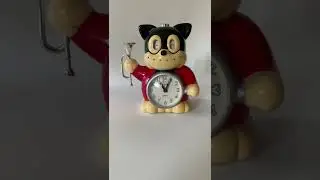 Vintage Tiko Time talking cat alarm clock 1980&rsquo;s
