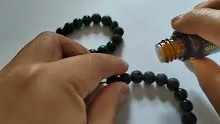 Large Pearl Tiger Eye + Volcanic Stone Bracelet