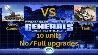 Command and Conquer Generals ZeroHour 10 Quad Cannons VS Gattling Tanks