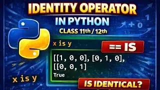 Identity Operator in Python | Class 11 & 12 | NCERT CBSE KVS EMRS | 
