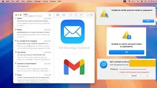 Невозможно проверить имя учетной записи или пароль в Mac Mail