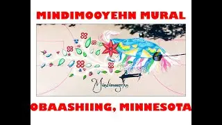 Mindimooyehn Mural: Chanelle Rosebear Outdoor Basketball Court